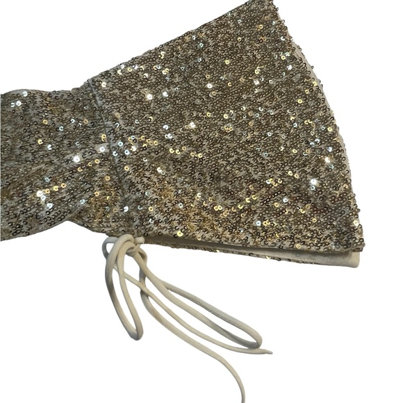 Topshop Gold co-ord sequin oversized shirt - Picture 6 of 9